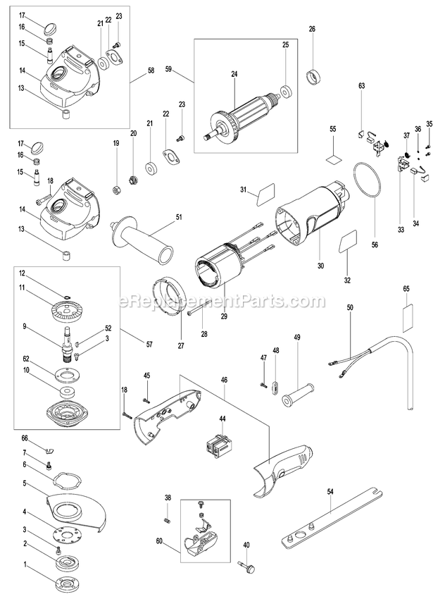 Porter Cable PC750AG (Type 2) Angle Grinder Power Tool Page A Diagram